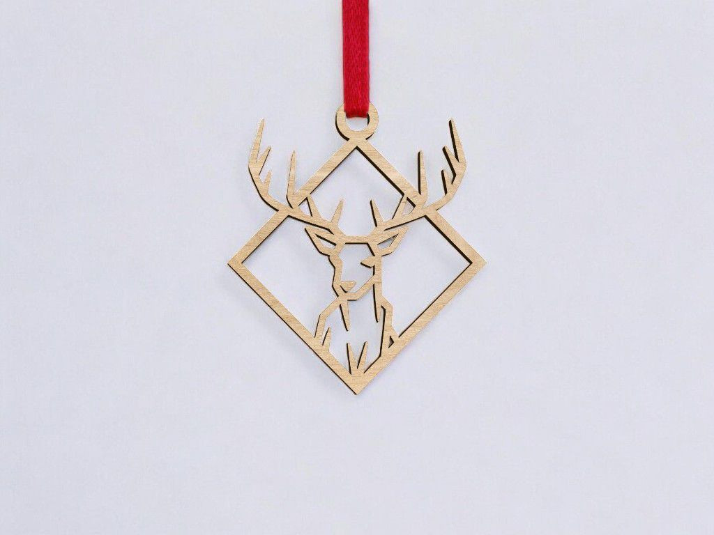 MDF Christmas Deer Ornament Tree Cutout