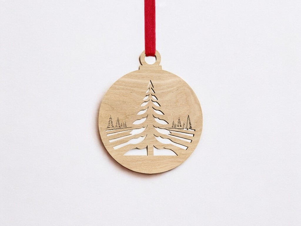MDF Winter Trees Christmas Cutout