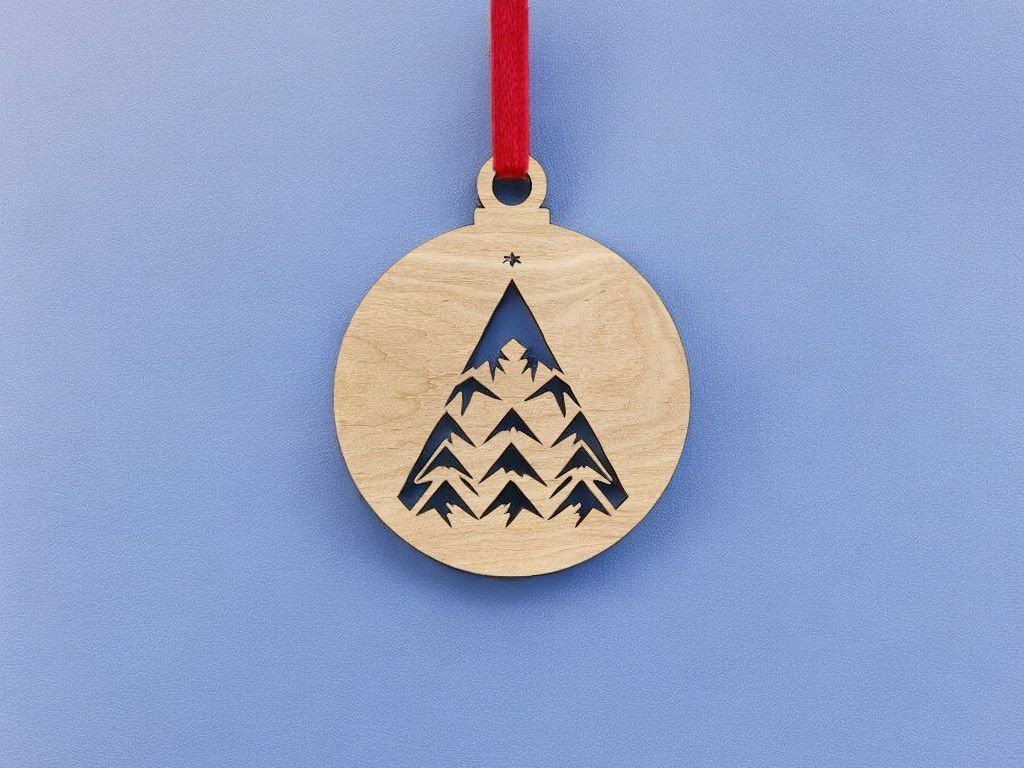 MDF Christmas Xmas Tree Ball Ornament Cutout